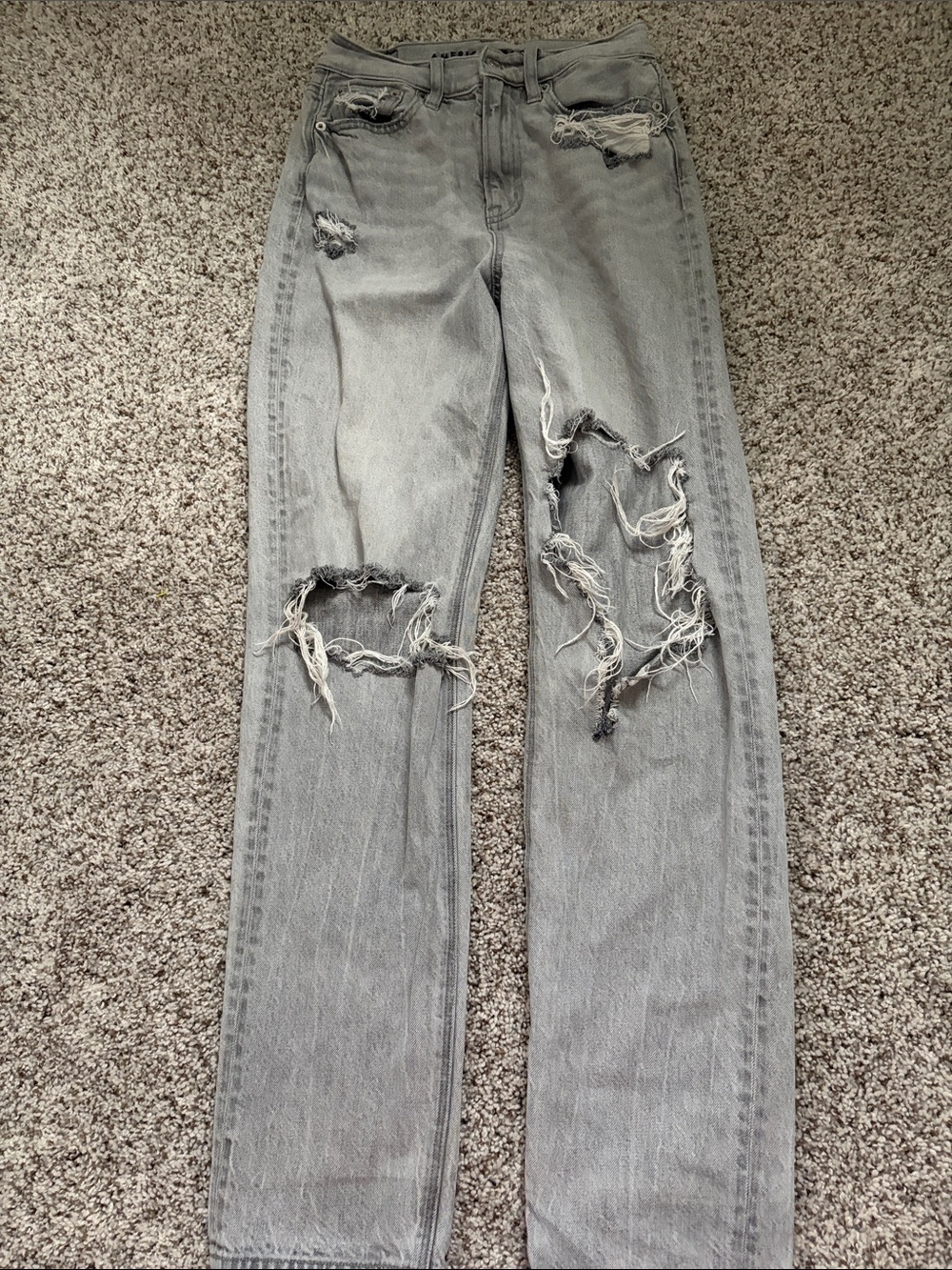 American Eagle Distressed Grey Jeans for Women